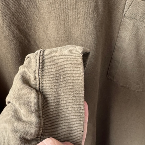 CARHARTT Vintage Olive Long Sleeve Tee | Side Arm Logo | Large - Picture 4 of 9